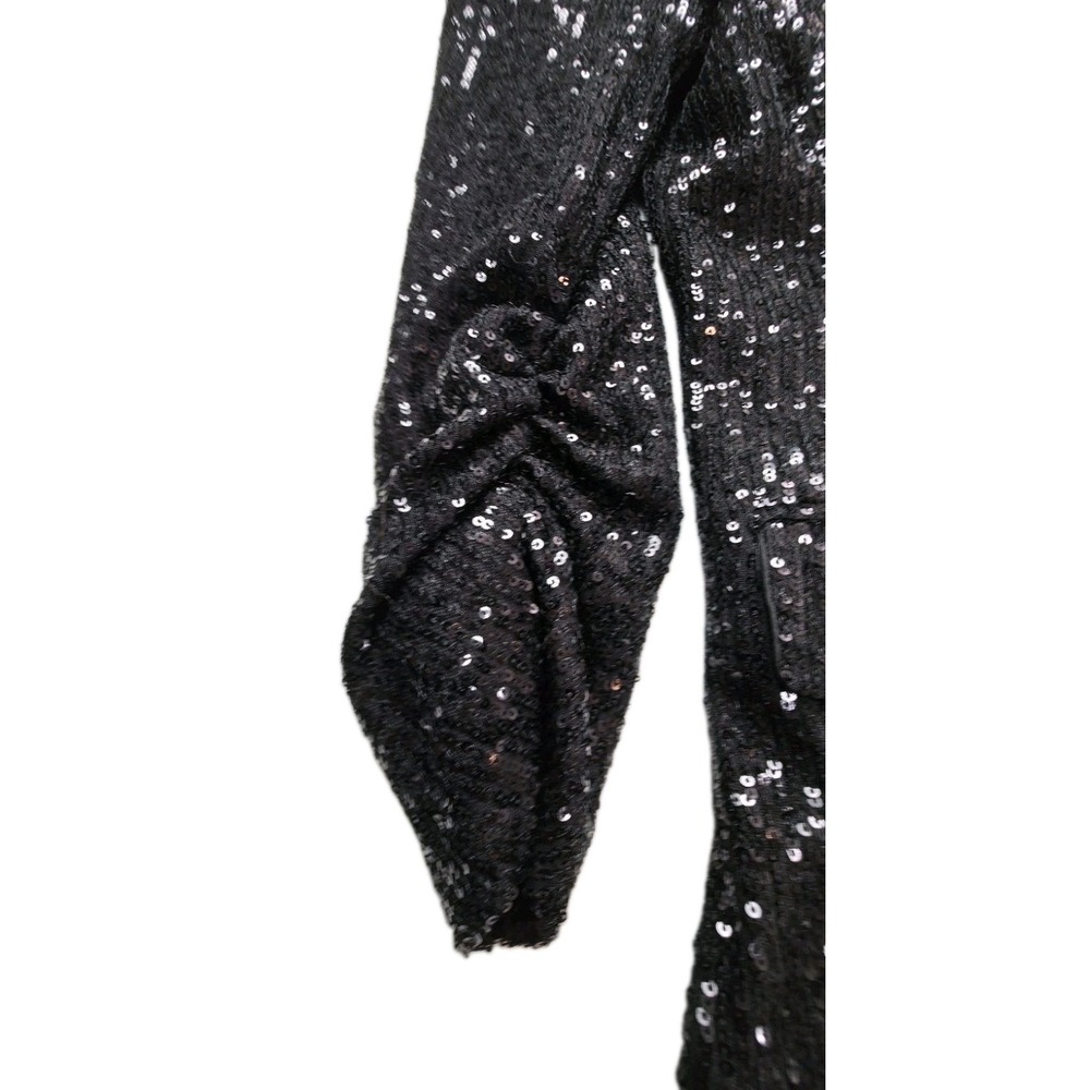 Dolcessa Swimwear Sequin Blazer Jacket Womens M Black NWT $295 One Button - Picture 9 of 10
